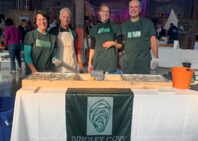 Dingley Cove Oysters table featured at the Maine Oyster Festival